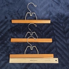 Vintage Wooden Pant/Skirt Hangers Set Of 3 Clamp Non Slip