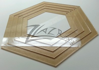 (1) 5'',6'',7'',8''x1/8'' Hexagon Clear Template Acrylic Plastic Nested Stencil Shape