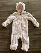 NWOT THE NORTH FACE Baby Bear One-Piece Bunting Teddy Bear 18-24Months Gardenia