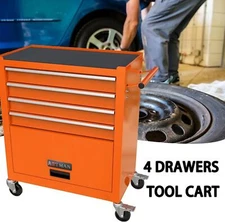 4 Drawers Rolling Tool Cart Storage Tool Chest Tool Box Organizer for Garage New