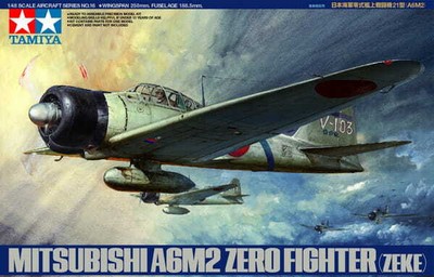 Tamiya 61016 A6M2 Type 21 Zero Fighter Aircraft Scale 1/48 Hobby Plastic Kit NEW