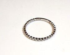 Sterling Silver Beaded Stackable Band Ring 925
