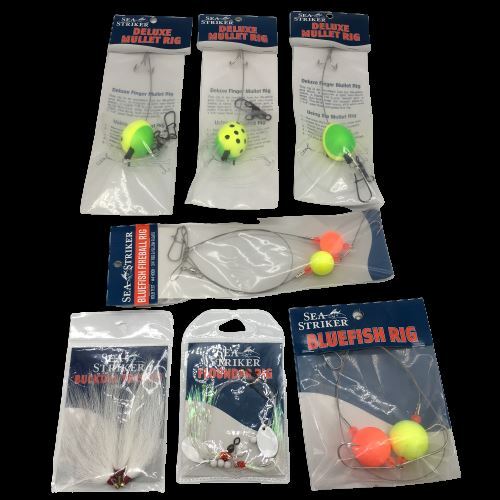 Lot of 7 Sea Striker 3 Deluxe Mullet-1 Flounder-2 Bluefish Rigs ...