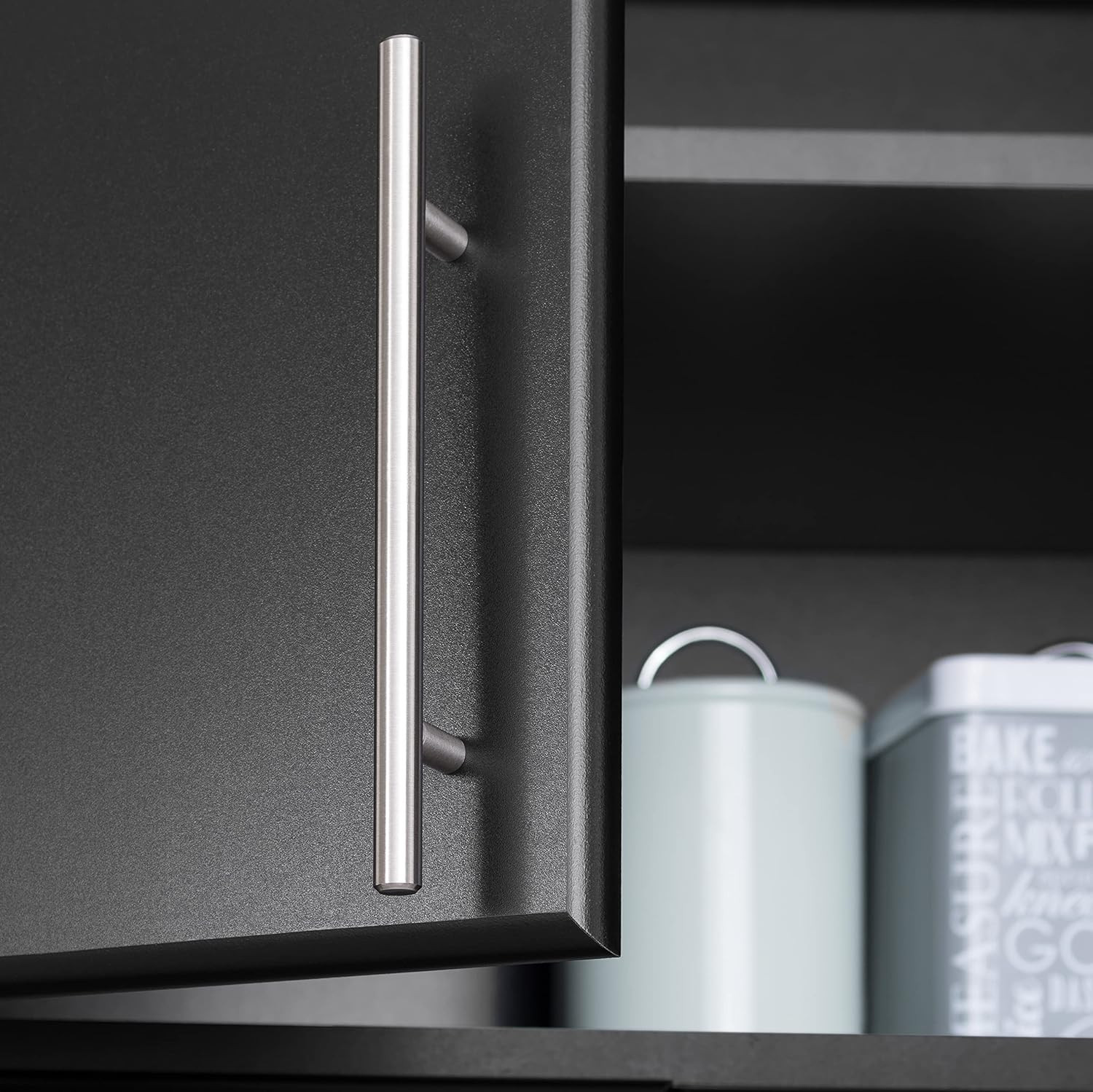 Elite 54" Wall Cabinet, Black Storage Cabinet, Bathroom Cabinet, Pantry Cabinet 