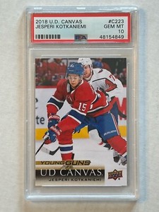 Jesperi Kotkaniemi 2018-19 UD Young Guns Canvas #C223 RC Rookie PSA 10 GEM T202