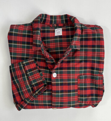 トップス 90s Brooks Brothers pajamas shirt VTG 90s BROOKS BROTHERS Tartan Plaid Sleep Shirt L All Cotton