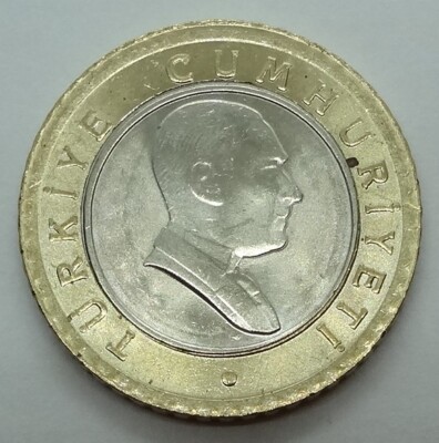 2005 TURKEY, 50 NEW KURUS, BI-METALLIC, KM# 1168