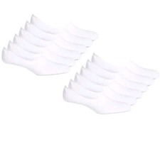 Men's No Show Socks 12 Pack White Shoe 7-12 Cushioned Foot Bottom Club Room