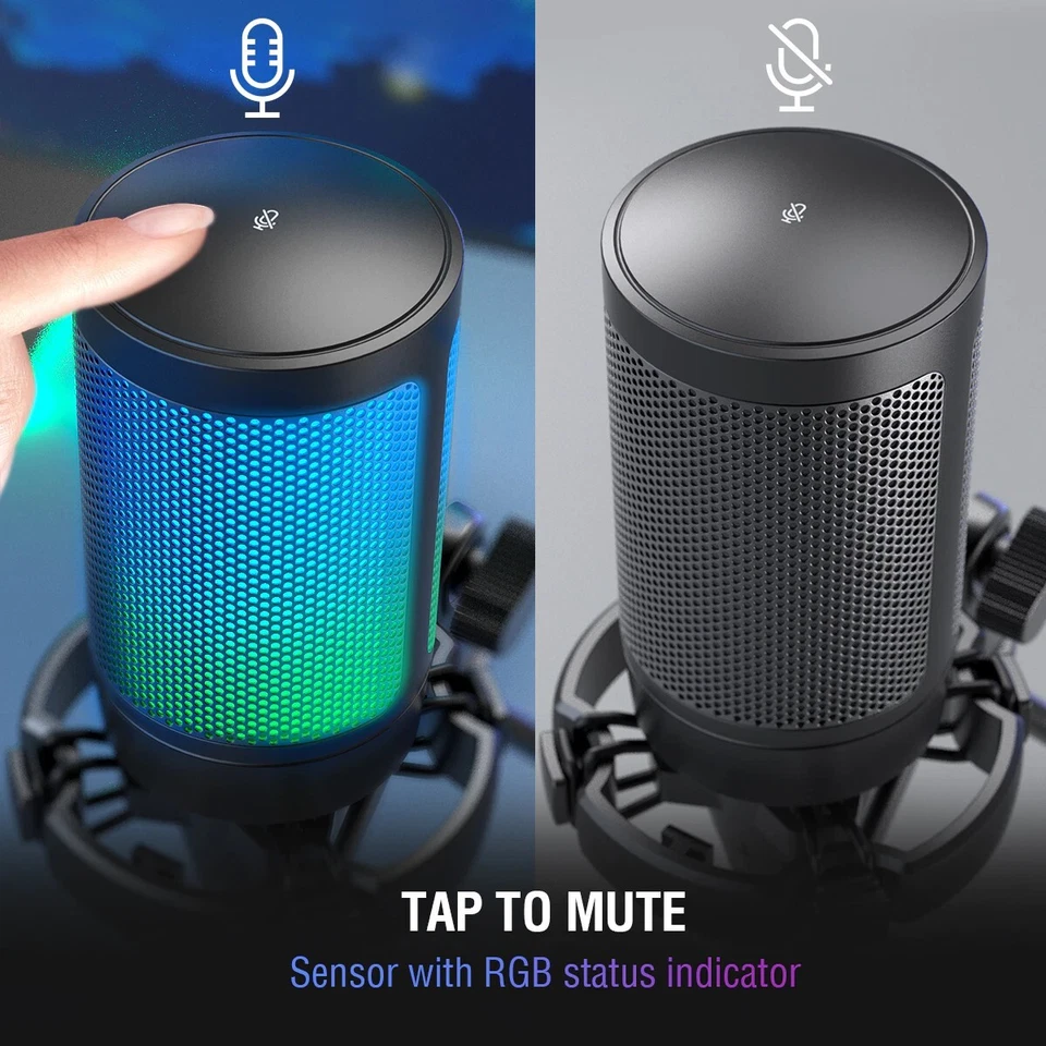 USB Microphone for Gaming Streaming with Pop Filter Shock Control Condenser Mic. - Image 2 of 4