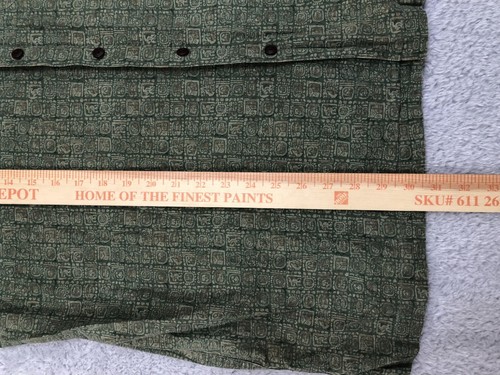 LL Bean Shirt Mens Size L Vintage Green Geometric Short Sleeve - Picture 8 of 10
