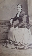 1800's Antique Cabinet Card Photo Lady Period Dress Portrait Harman Deptford