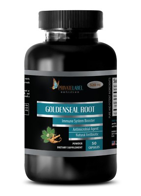 Goldenseal Root Hydrastis 520mg - Total Alkaloids - Immune Support (1 Bottle)