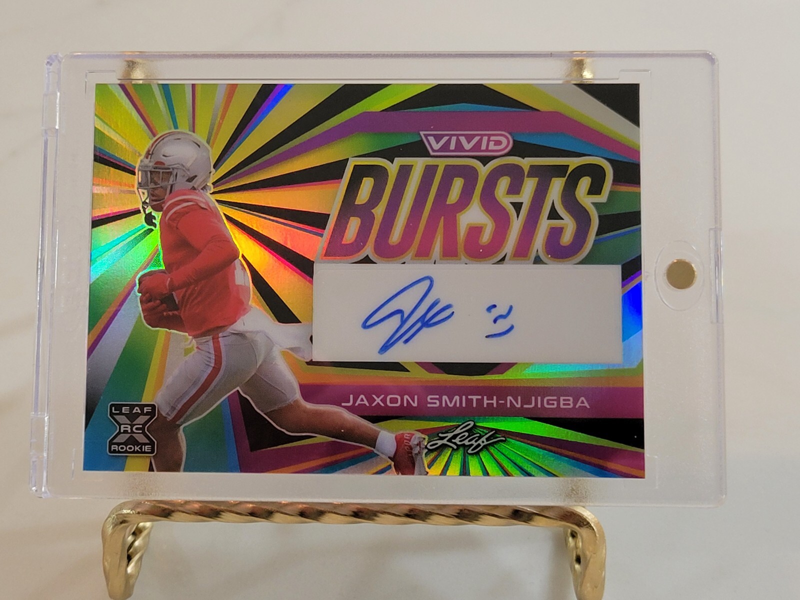 Jaxon Smith-Njigba Leaf Vivid Bursts Autographs #VBJSN Base