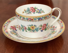 COALPORT Ming Rose Bone China Flat Cup  Saucer  England