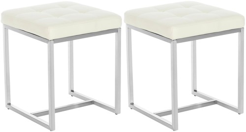 2er Set Sitzhocker Barci Edelstahl Fußhocker Polsterhocker Sitzwürfel Hocker - Bild 6 von 18