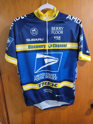 Nike Cycling Jersey Men's Size L Blue USPS 2004 Tour de France Trek