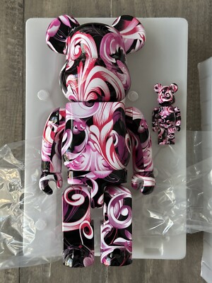 MediCom Bearbrick x PHANTACi 17th Anniversary 100% & 400% Set Pink Purple Black