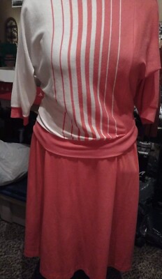 Vintage 80s Aileen Separates Shirt Skirt Cotton Striped