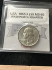 1955 D  USA, ¢25 Cent, Washington Head Quarter Dollar..
