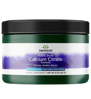 Swanson Pure Calcium Citrate Powder 350mg 227g (8 OZ) Unflavored