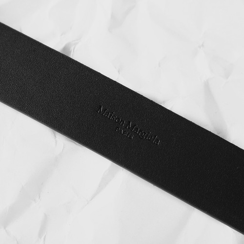 Maison Margiela MM6 Men Leather Waist Belt Black Color 3.5cm Width - Picture 6 of 8
