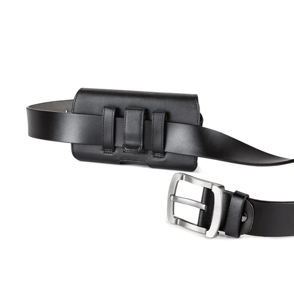 AGOZ Clipe de Cinto de Couro Fecho Magnético Bolsa Estojo Laços Capa para Telefones Nus - Imagem 4 de 4