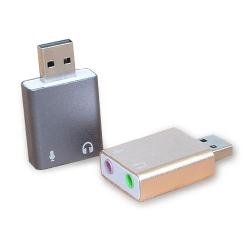 Aluminum Trs Microphone To USB 2.0 Stereo External Sound Card Adapter USB Input - Photo 7/9