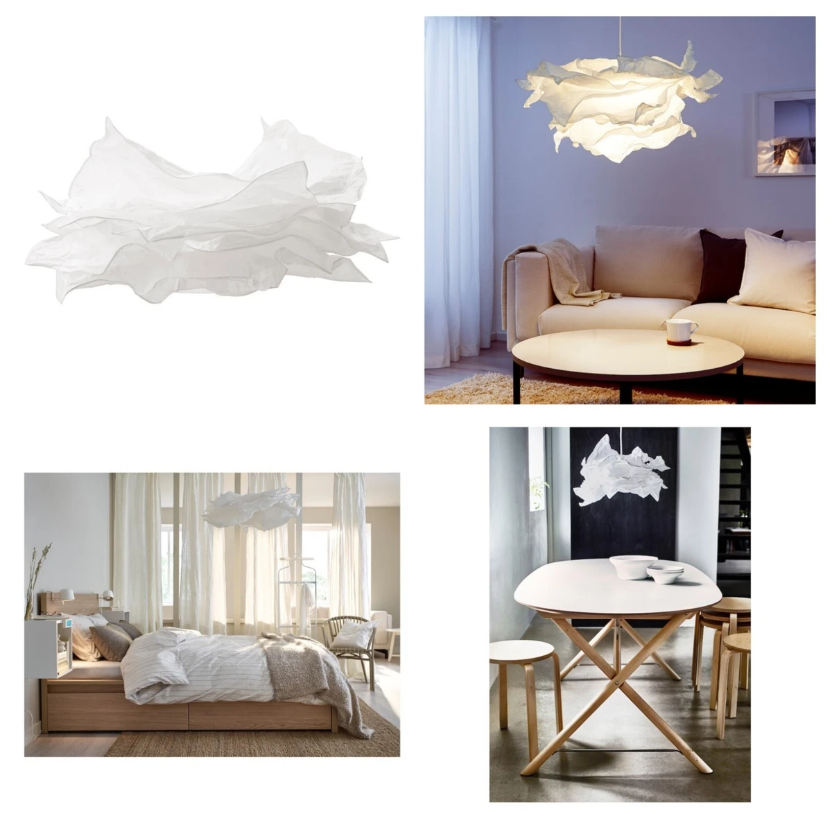 IKEA KRUSNING Pendant lamp shade Funky Design white 85 cm 502.599.21