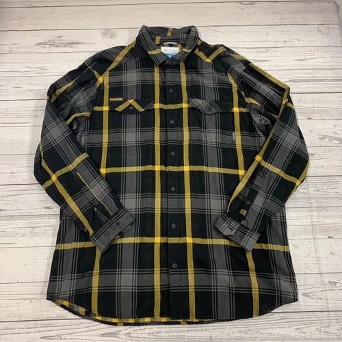Columbia Black Plaid Long Sleeve Button Up Size XXL