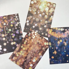 Holographic Golden Lights Background Stickers Junk Journal Collage Scrapbooking
