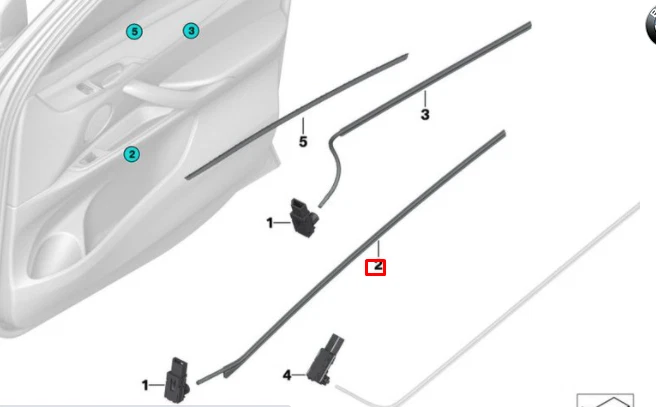 OEM BMW X5 F15 FRONT RIGHT DOOR POCKET OPTIC-FIBRE CABLE 