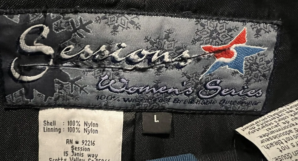 Pantalones forrados para mujer vintage Sessions Ridge de nailon snowboard esquí talla L verde azulado Foto 4 de 4