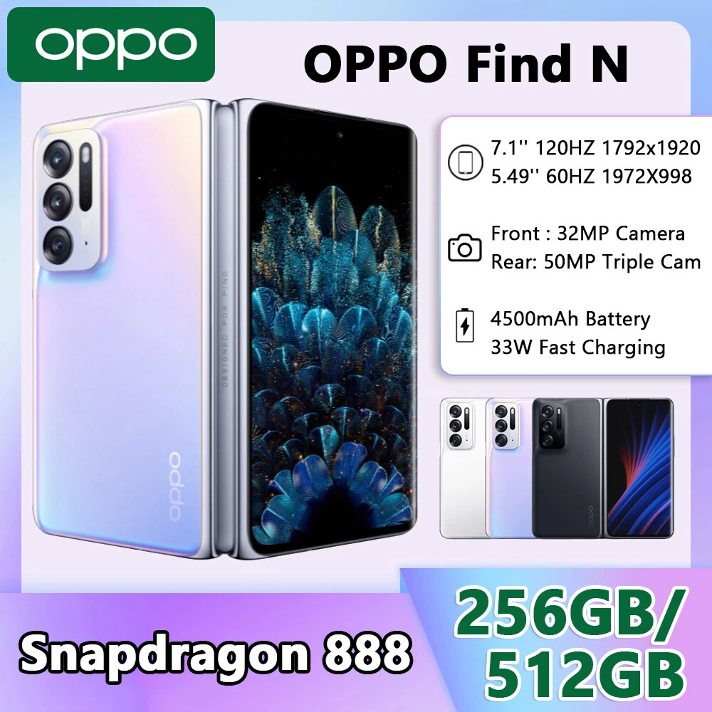 OPPO Find N 5G Foldable Phone 12+512GB 120HZ Snapdragon 888 33W Charge NFC 50MP