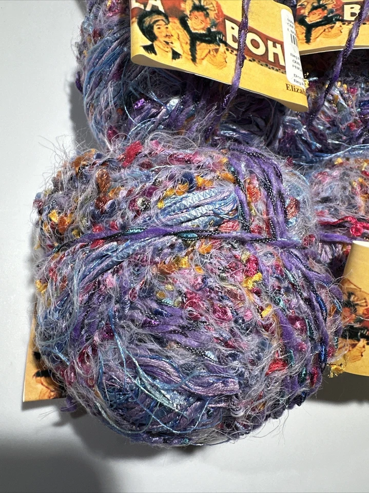 LA BOHEME em PURPLE PINK ORG #5 105yds 100g tecidos misturados Elizabeth Austen - Imagem 3 de 4