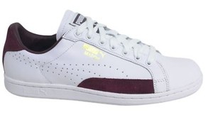 Puma Match 74 UPC à Lacets Blanc Bordeaux Hommes Baskets Cuir