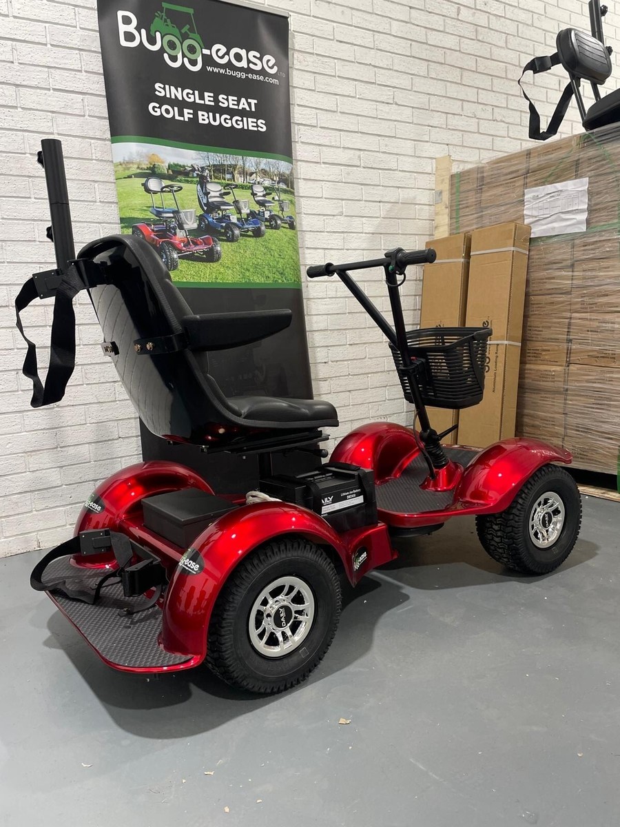 Bugg-Ease Single Seat Golf Buggy Twist Grip in Red with Luxury