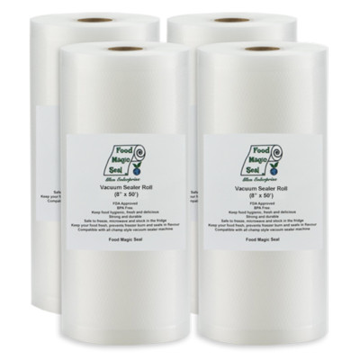 Vacuum Sealer Storage Bags 4-8''x50' Rolls Food Magic Seal - Great $$ Saver!