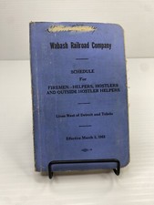 1953 Wabash Railway Company Lines West of Detroit & Toledo Schedule Train RR