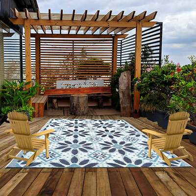 6x9 ft Indoor Outdoor Rugs Plastic Straw Pati0 RV Camping Reversible picnic Mats