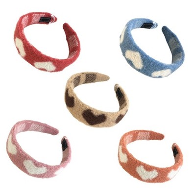 Soft Top Headband with Heart Shaped Pattern Elastic Hair for Head Band Headwear