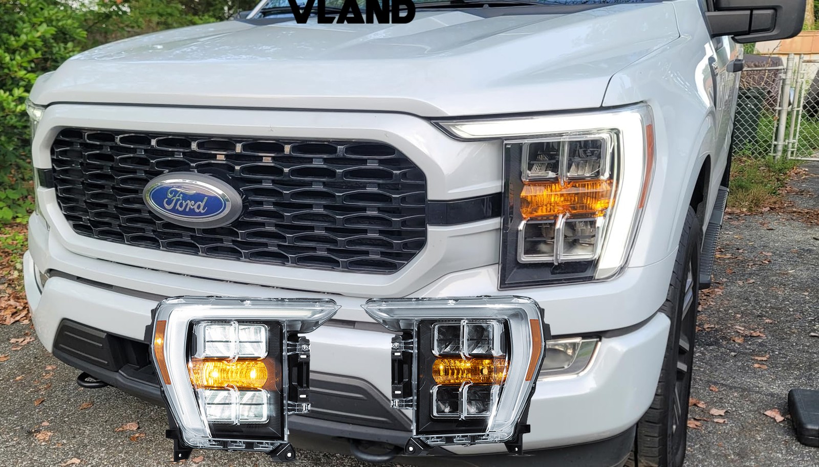 VLAND Coppia Fari Riflettori LED per Ford F-150 2021-23 Fanali Anteriori con LED DRL