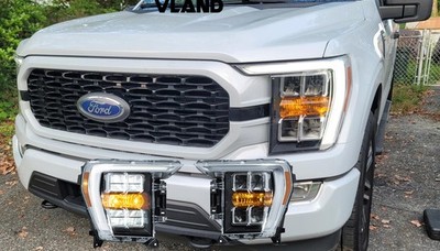 VLAND Pair LED Reflector Headlights For 2021-23 Ford F-150 Front Lamps w/LED DRL