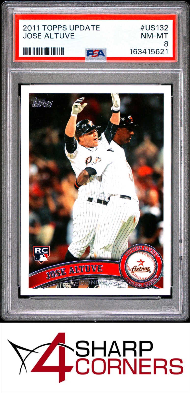 2011 TOPPS UPDATE #US132 JOSE ALTUVE RC ASTROS PSA 8 view 1