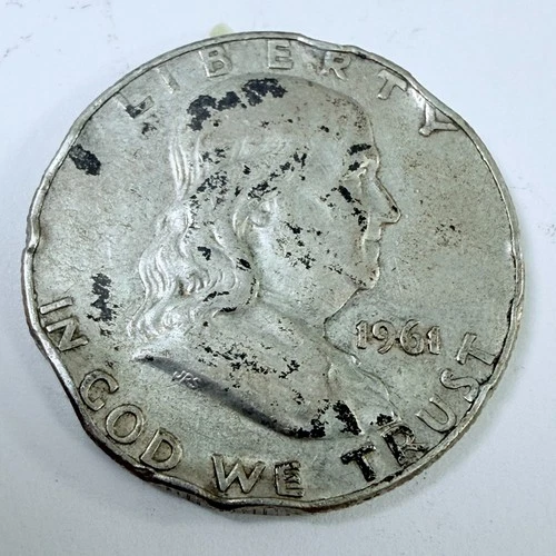 1961-D Franklin Half Dollar 90% Silver - Circulated Coin #7569