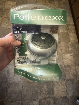 Vintage Pollenex Massaging Showerhead 5 Settings New Sealed 2003 Gray/Silver