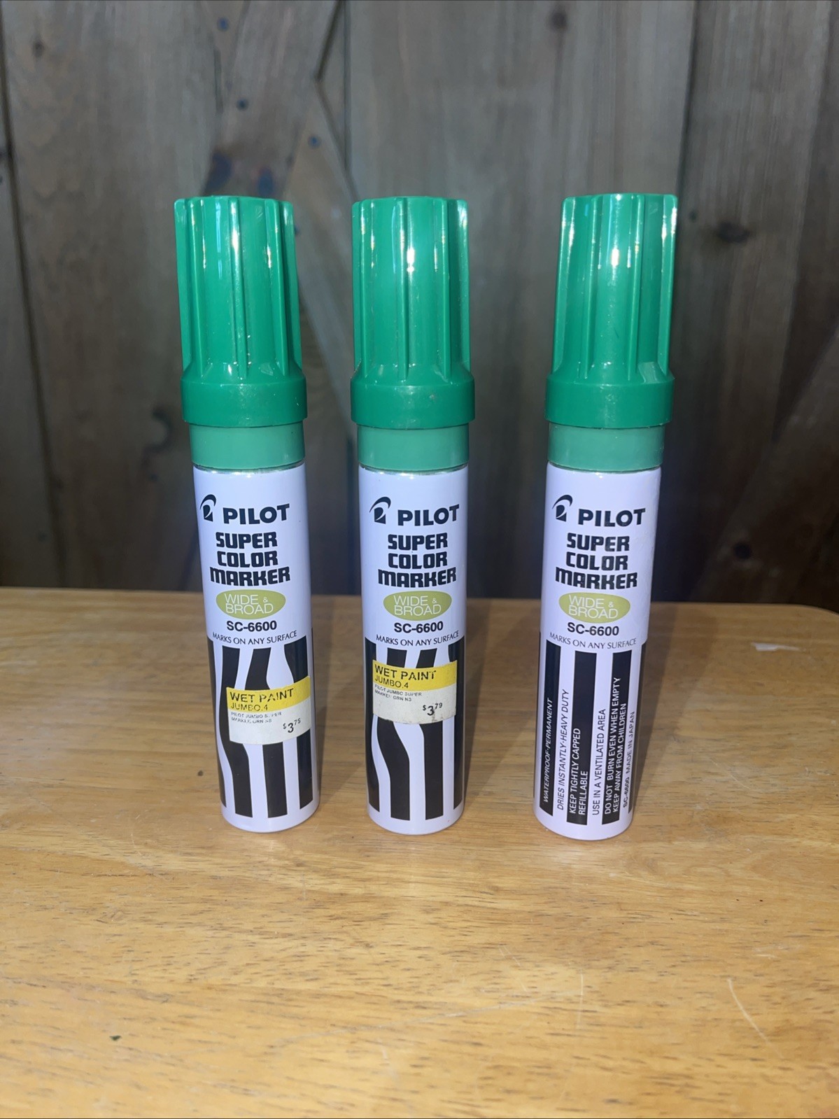3 Green Pilot Jumbo Refillable Permanent Marker Chisel Tip Red SC-6600 Heavy