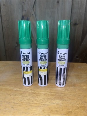 3 Green Pilot Jumbo Refillable Permanent Marker Chisel Tip Red SC-6600 Heavy