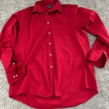 Arrow USA 1851 Red Stretch Regular Fit Long Sleeve Button Down Dress Shirt