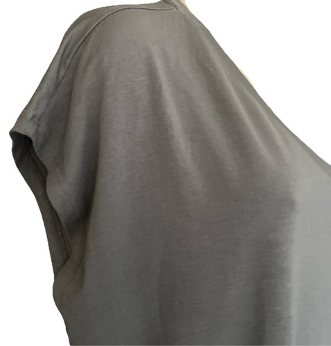 Eileen Fisher Grey V Neck Long Boxy Oversized Square Top Tencel Blend Medium - Picture 5 of 13