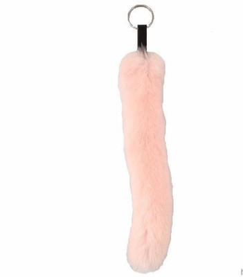 Schlüsselanhänger Kaninchenfellschwanz - Rosa